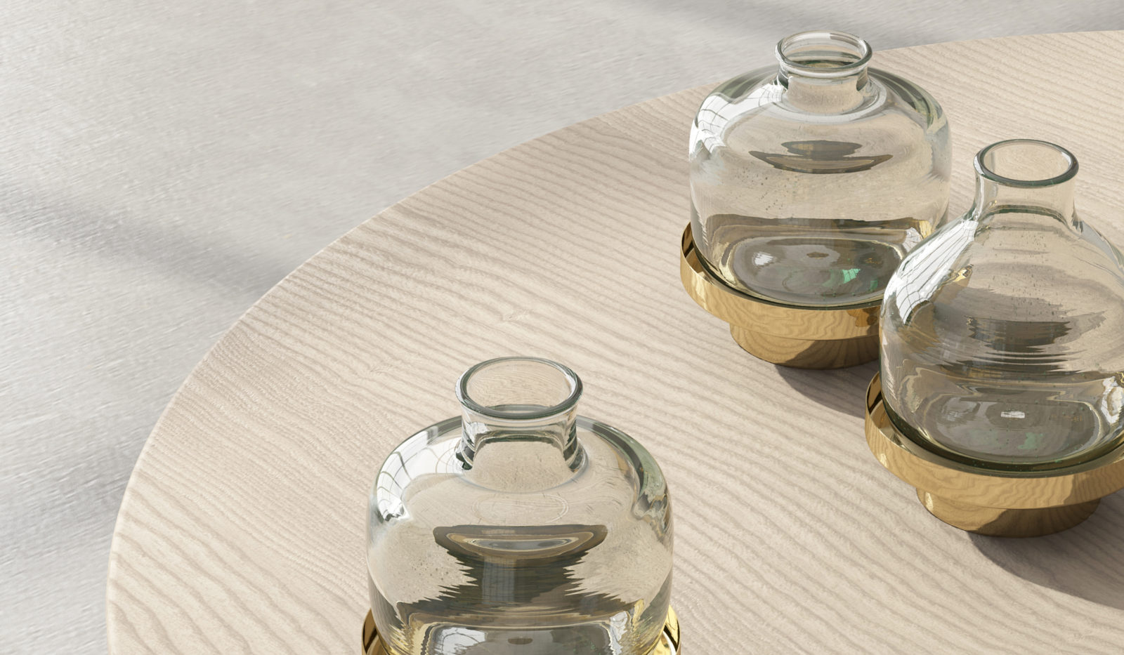 Make your table special with a set of flower Cupallo vases brass by Studio David Pompa 