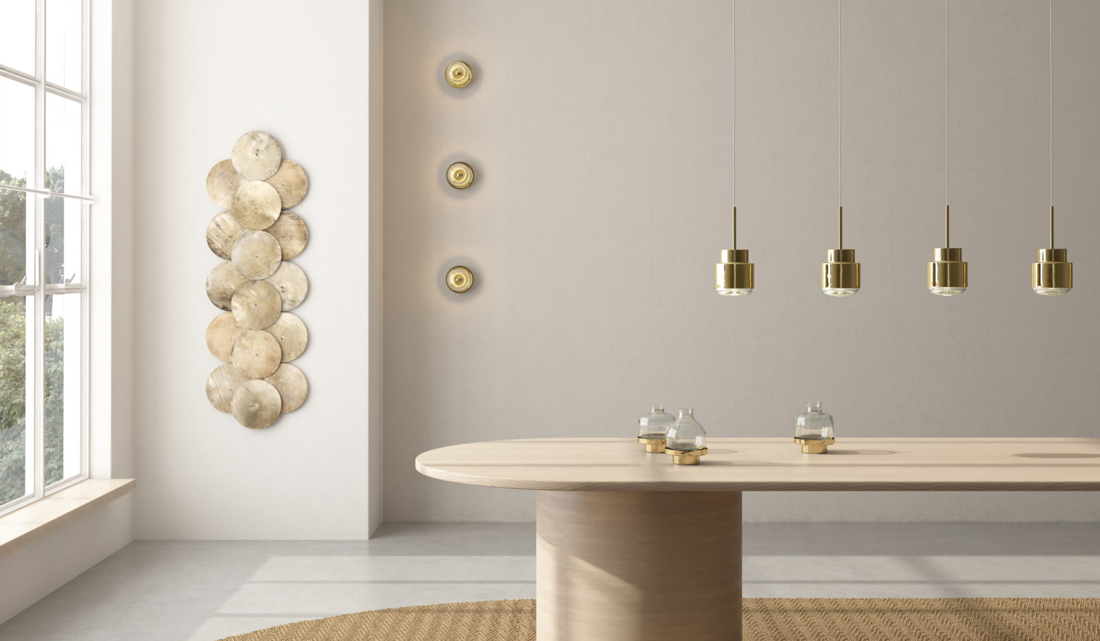 Showroom Cupallo pendant, wall and vase