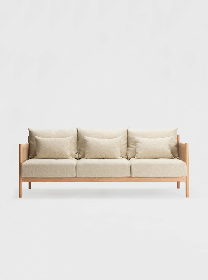 braid sofa 3 seater natural oak