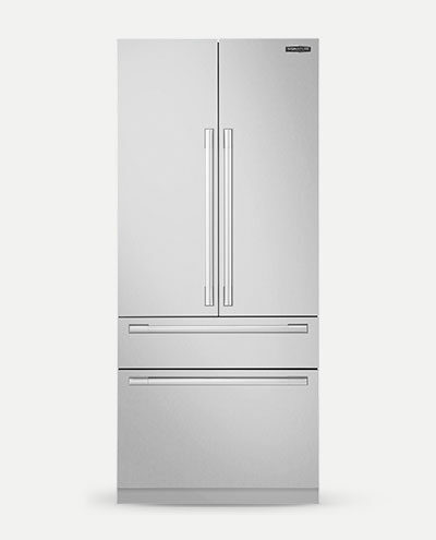 36” Integrated refrigerator with French door